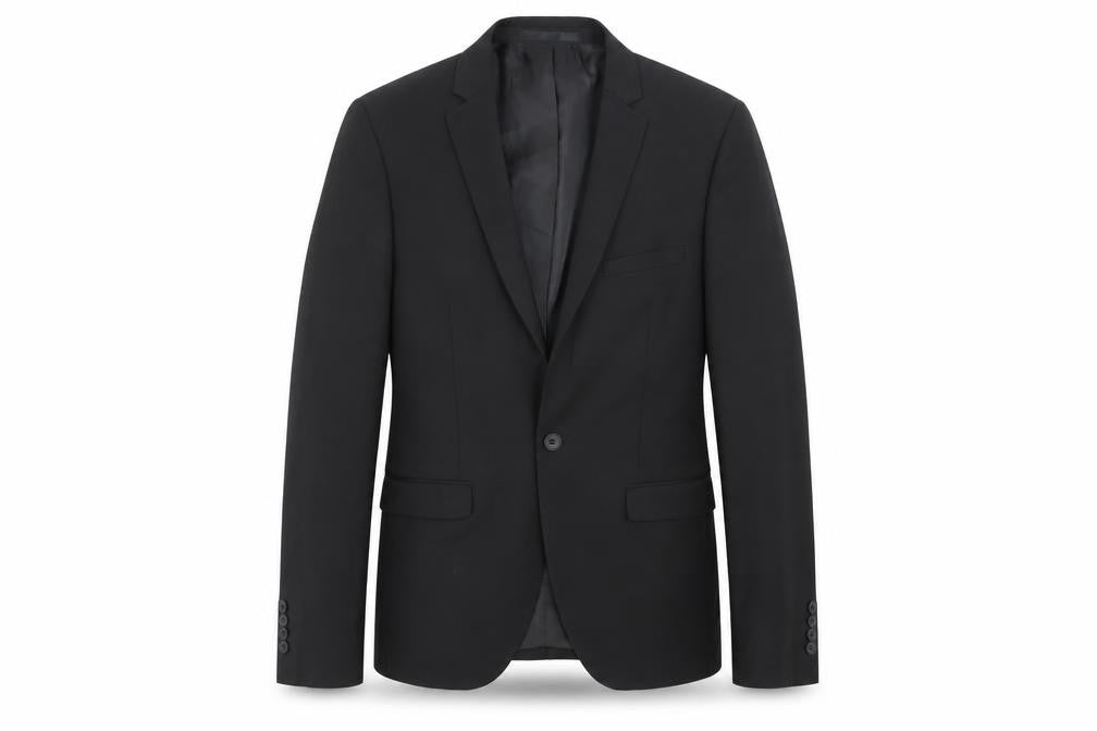 Burton Menswear Black Slim Fit Men's Blazer, Size 36R