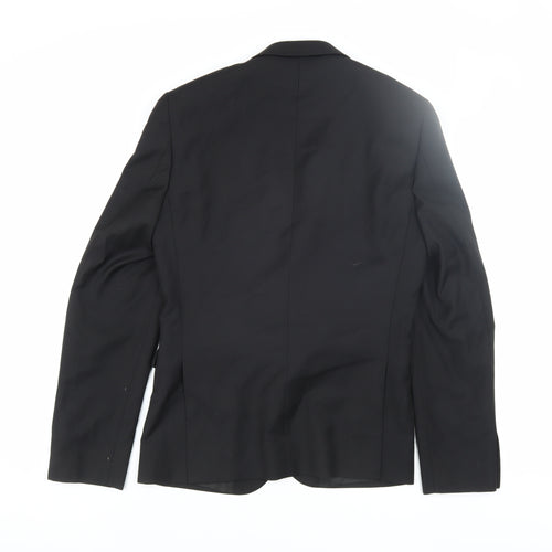 Burton Menswear Black Slim Fit Men's Blazer, Size 36R