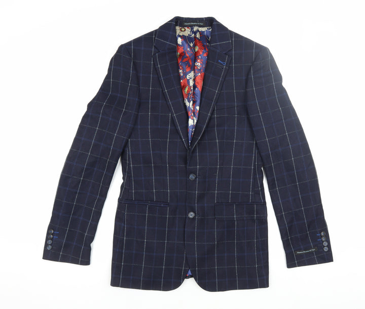 Nineteen Hundred & Four Blue Check Men's Blazer 34R Slim Fit