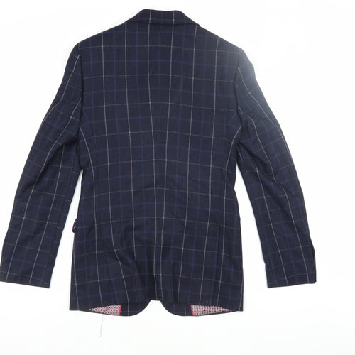 Nineteen Hundred & Four Blue Check Men's Blazer 34R Slim Fit