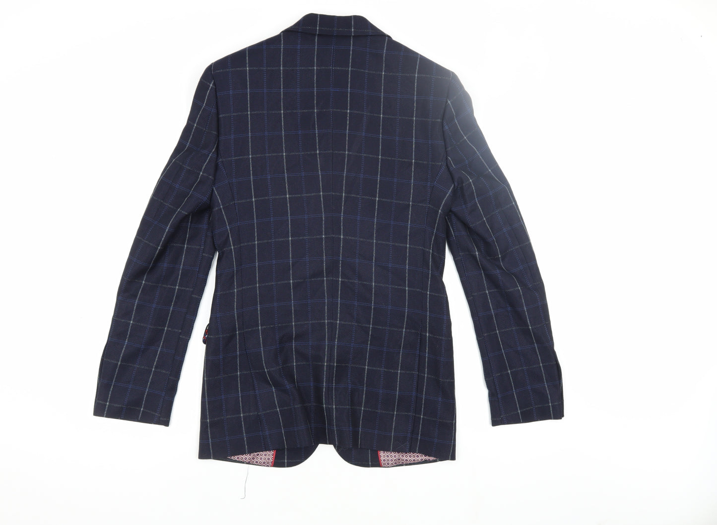 Nineteen Hundred & Four Blue Check Men's Blazer 34R Slim Fit