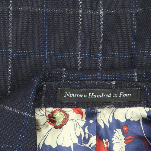 Nineteen Hundred & Four Blue Check Men's Blazer 34R Slim Fit