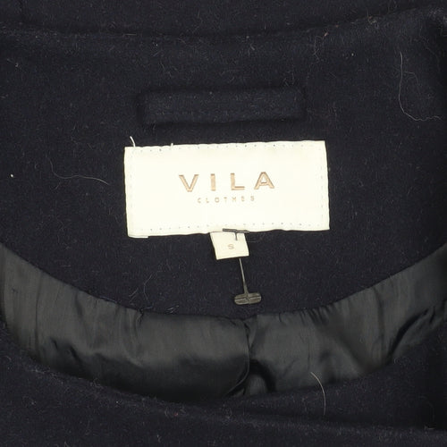 VILA Women's Black Wool Coat - Size S