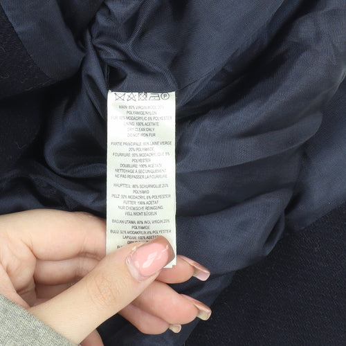 French Connection Women's Black Wool Pea Coat Size 8