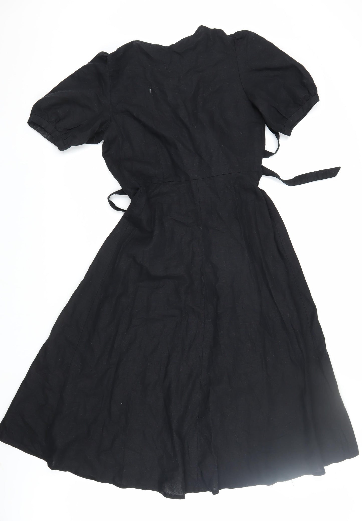 GAP Women's Black Linen Wrap Dress XS