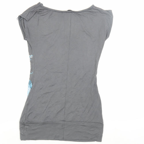 Jane Norman Grey Floral T-Shirt Size 12