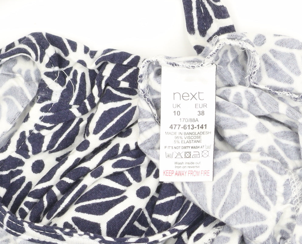 Next Women's Blue Geometric Camisole Tank Top Size 10