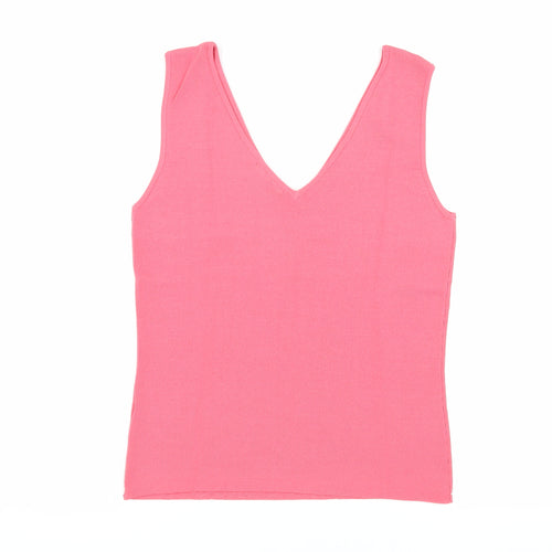 Wallis Women's Pink Beaded V-Neck Tank Top Size 14