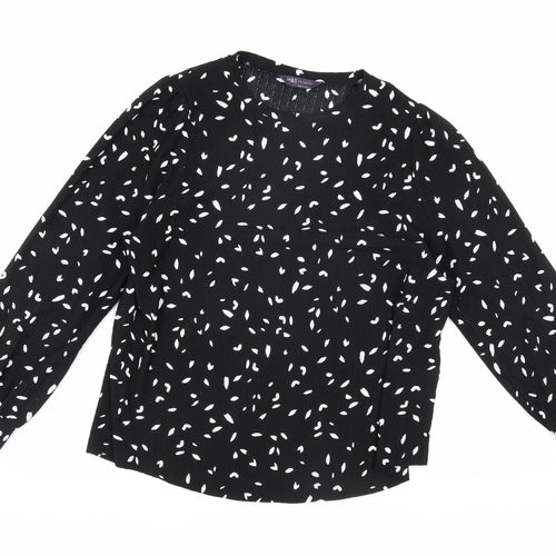 Marks and Spencer Women's Black Geometric Blouse Size 14