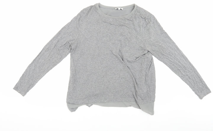 Warehouse Women's Grey Long Sleeve Top Size 12