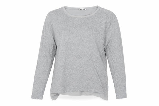 Front view of Warehouse Women's Grey Long Sleeve Top, size 12