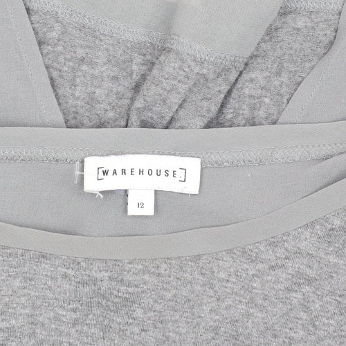 Warehouse Women's Grey Long Sleeve Top Size 12