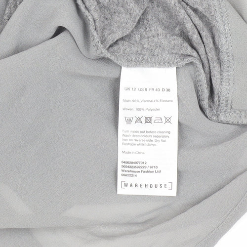 Warehouse Women's Grey Long Sleeve Top Size 12