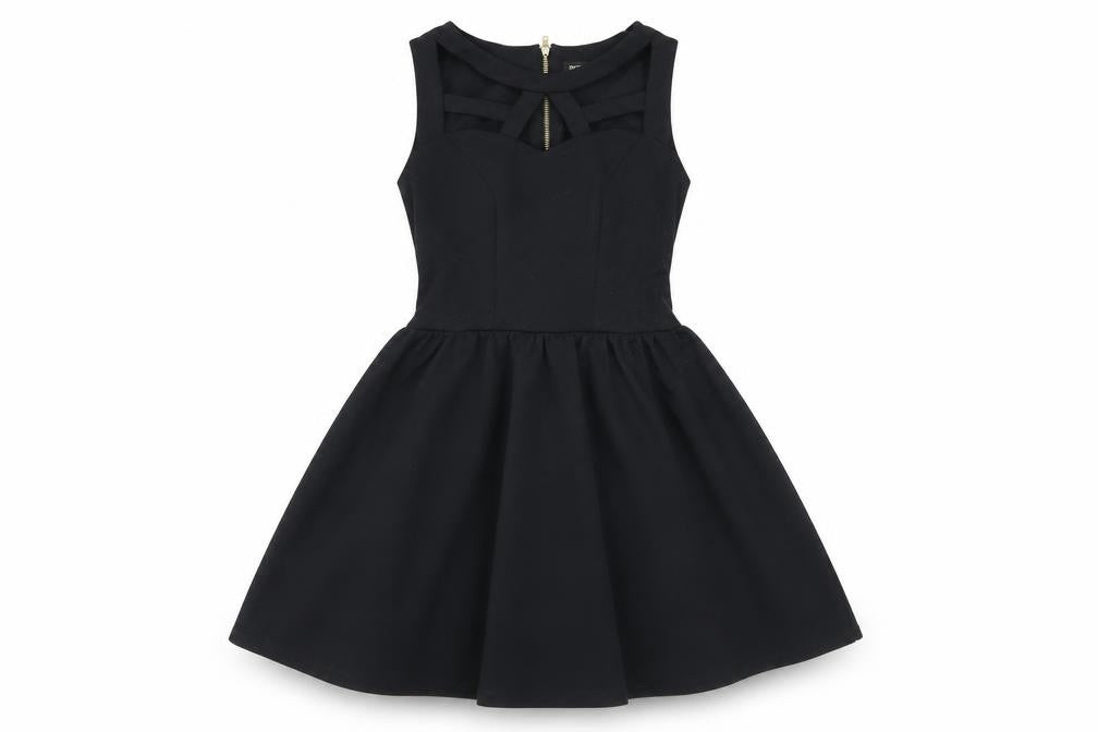 Front view of River Island Women's Black Skater Dress, size 8