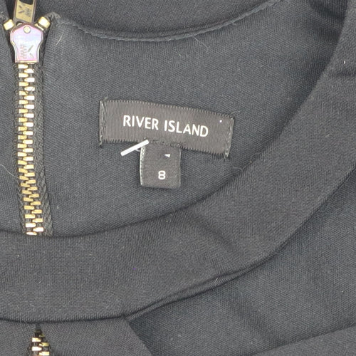River Island Women's Black Skater Dress, Size 8