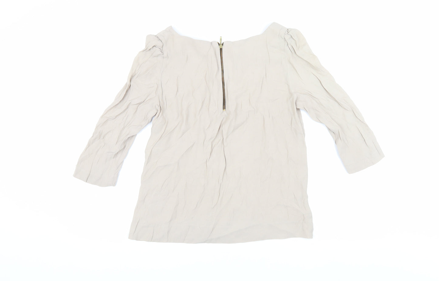 Zara Woman Beige 3/4 Sleeve Top for Women Size M