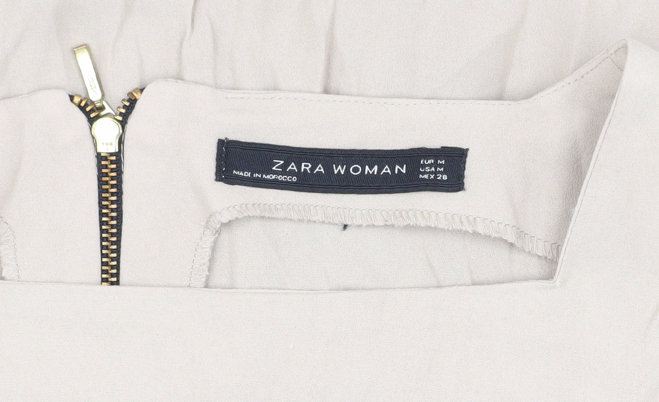 Zara Woman Beige 3/4 Sleeve Top for Women Size M