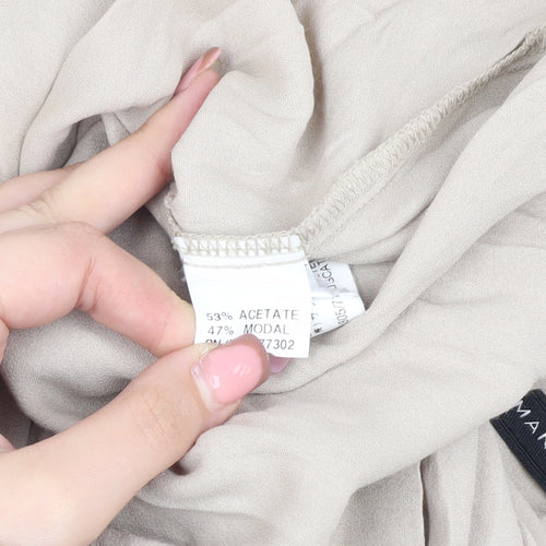 Zara Woman Beige 3/4 Sleeve Top for Women Size M