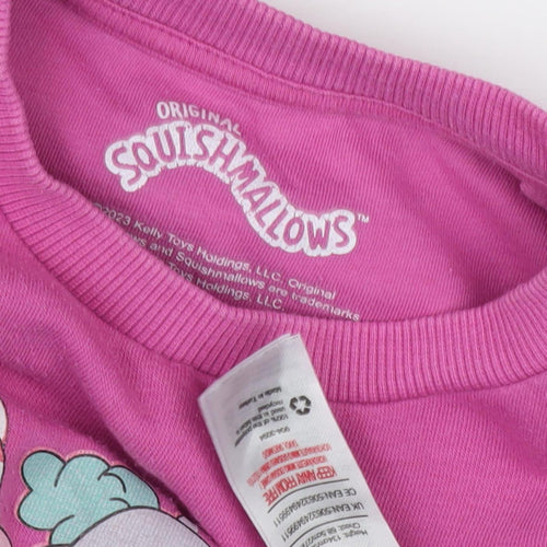 Squishmallows Girls Pink Cartoon Pullover Sweatshirt M