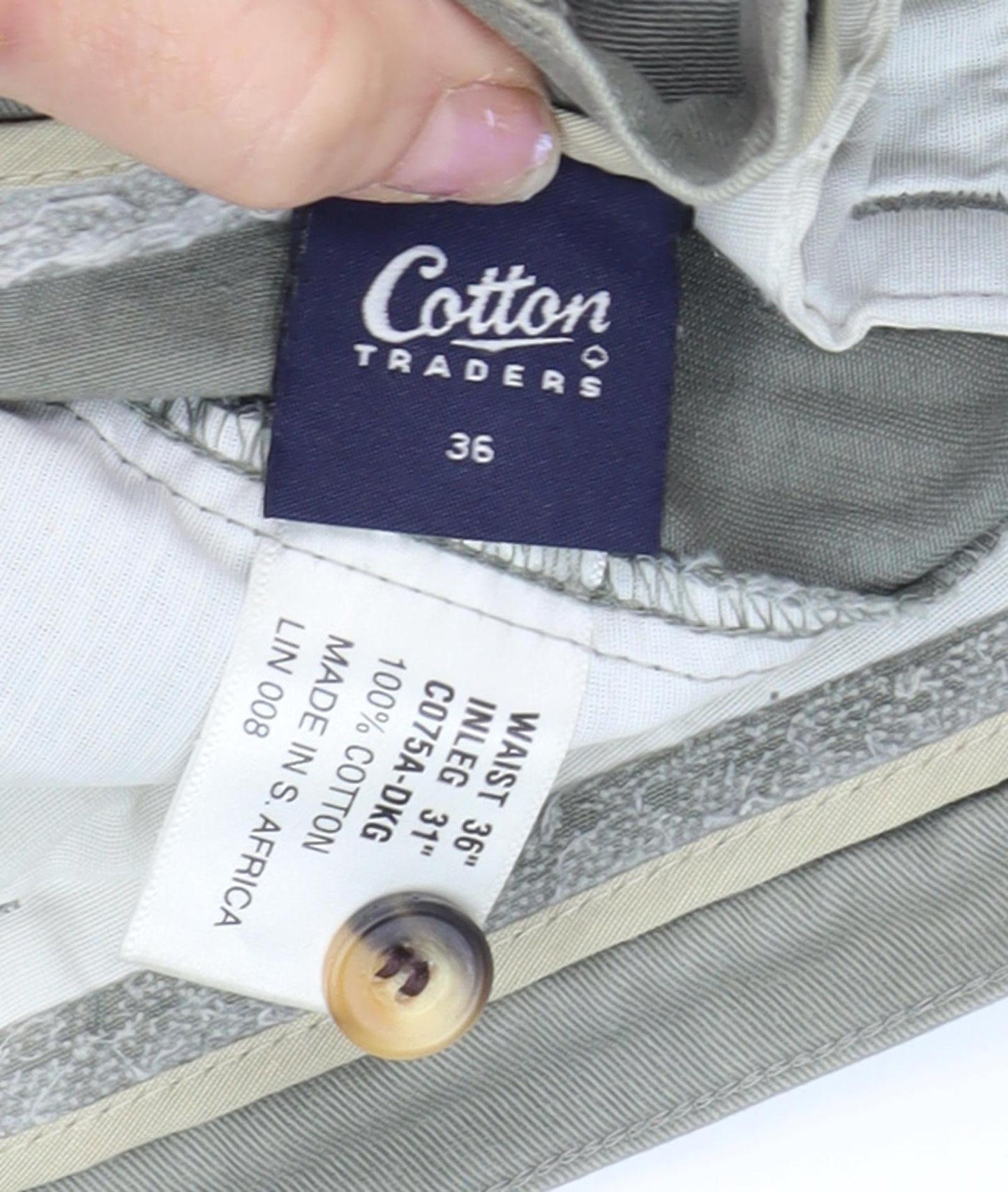 Cotton Traders Men's Grey Chino Trousers Size 36