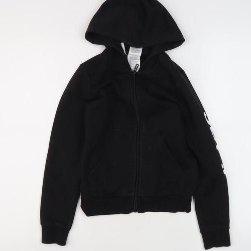 adidas Boys Black Full Zip Hoodie, 9-10 Years, Hooded
