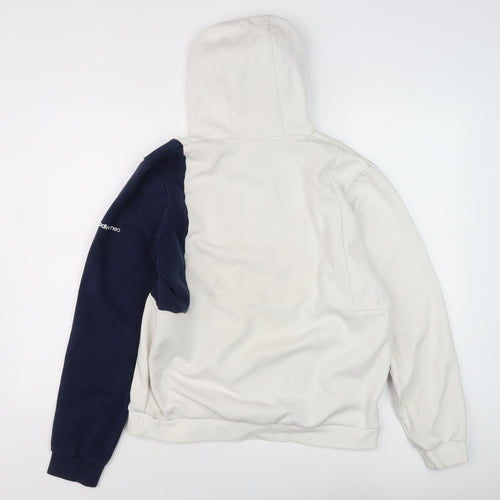 Adidas Men's Ivory Blue Pullover Hoodie, M