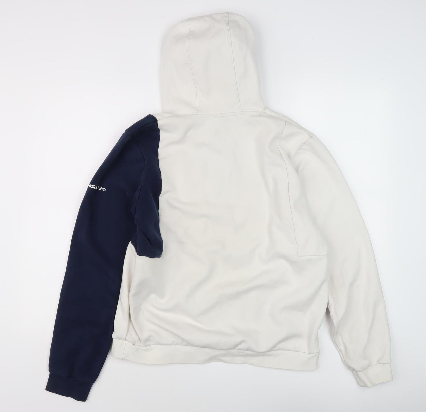 Adidas Men's Ivory Blue Pullover Hoodie, M