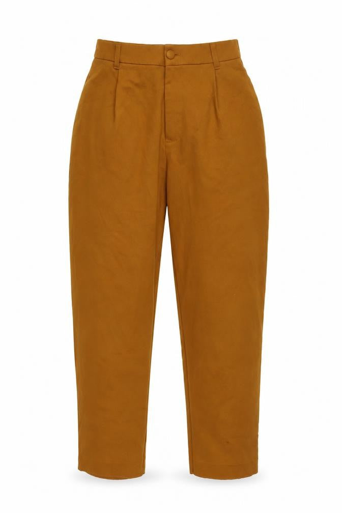 Front view of Zara Women's Brown Cropped Trousers, size 11