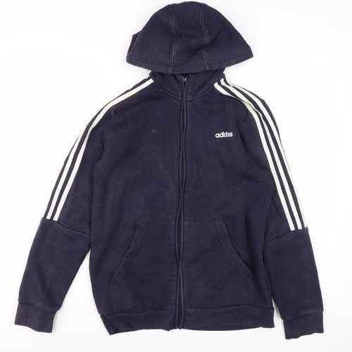 Adidas Boys Blue Full Zip Hoodie Size 13-14 Years