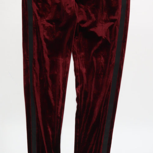 ASOS DESIGN Women's Red Velvet Trousers, Size 8, Party Ready