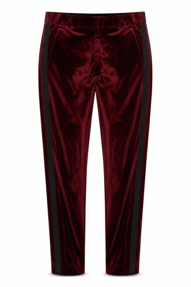 ASOS DESIGN Women's Red Velvet Trousers, Size 8, Party Ready