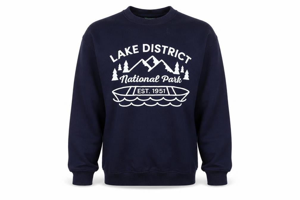 Conquer Men's Blue Graphic Pullover Sweatshirt L