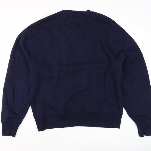 Conquer Men's Blue Graphic Pullover Sweatshirt L