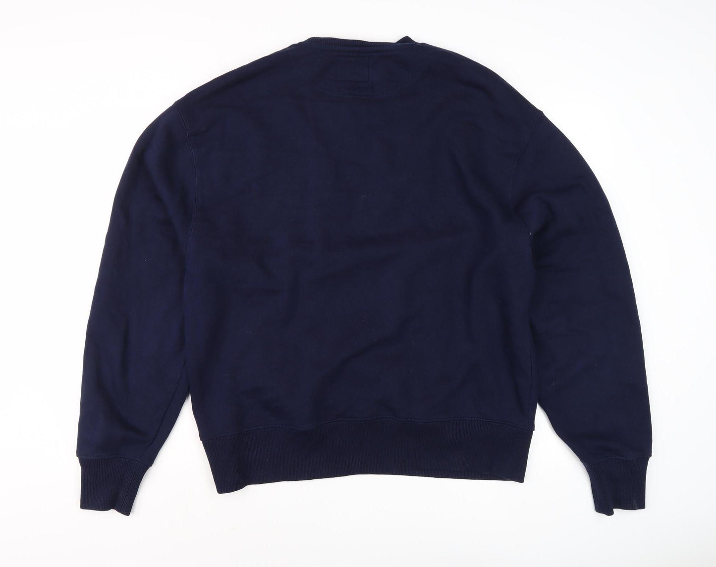 Conquer Men's Blue Graphic Pullover Sweatshirt L