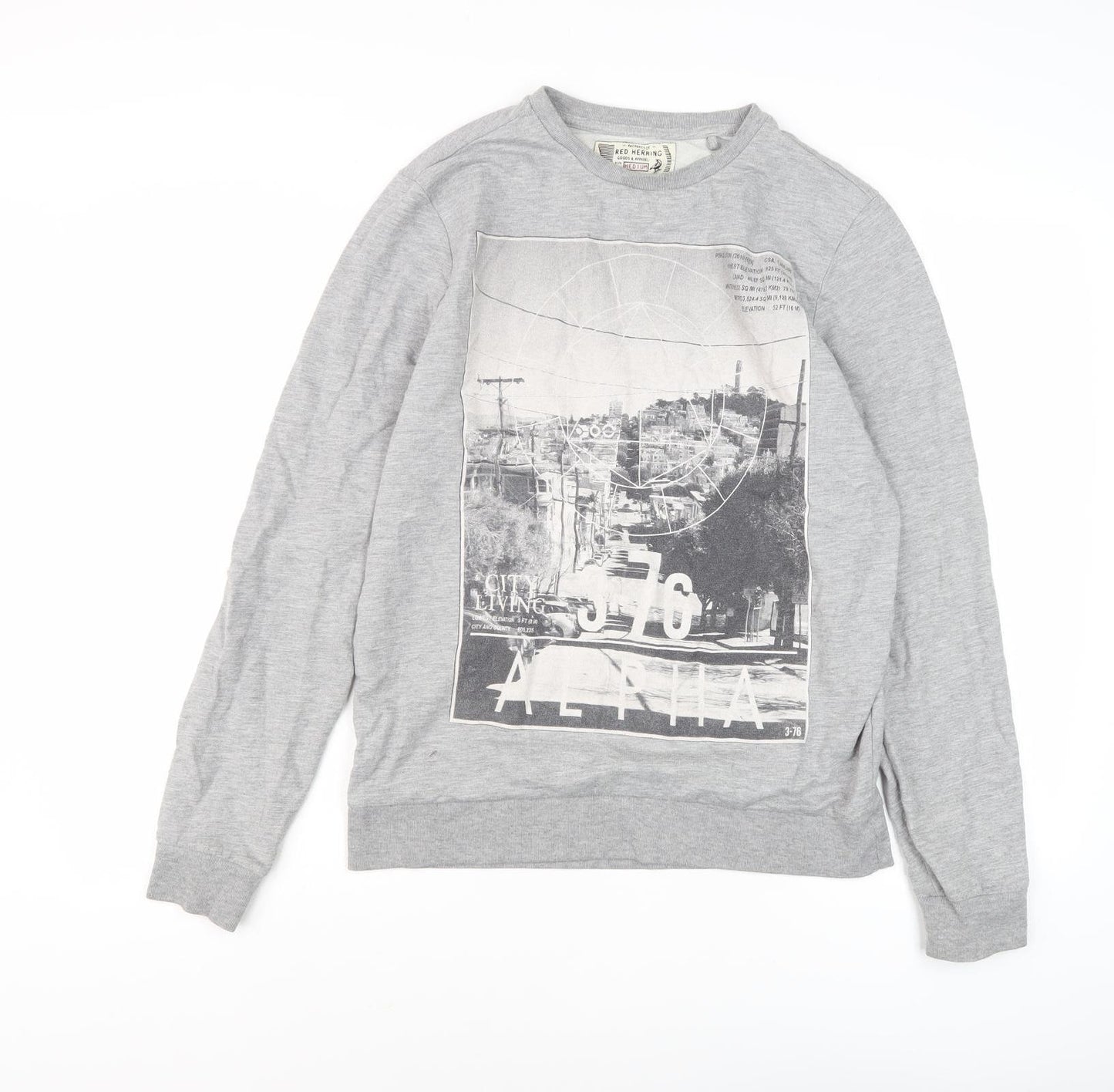 Red Herring Men's Grey Graphic Sweatshirt M