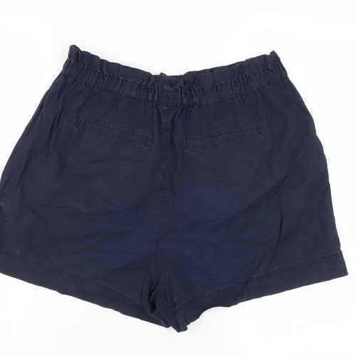 Uniqlo Women's Blue Paperbag Cotton Shorts - M