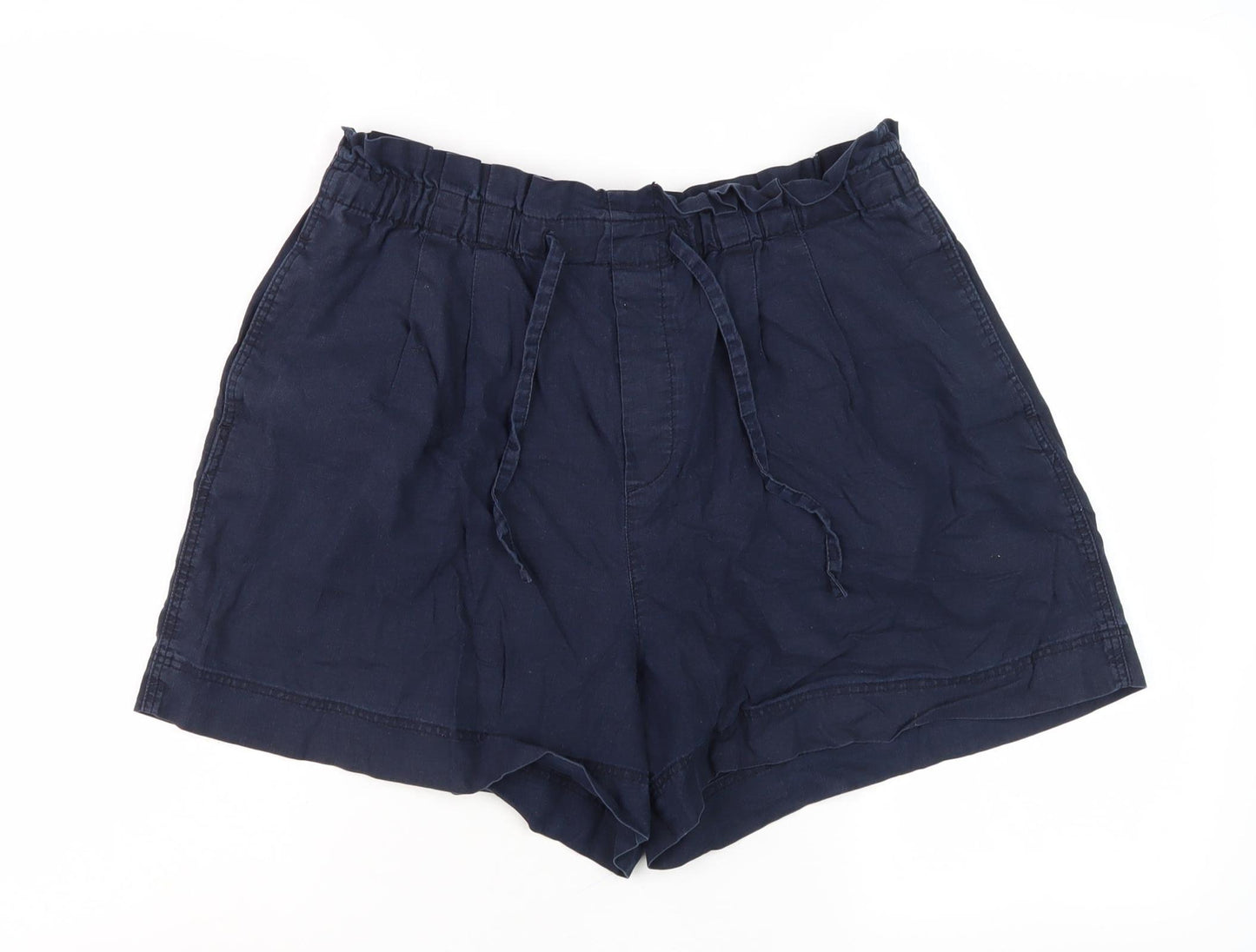 Uniqlo Women's Blue Paperbag Cotton Shorts - M
