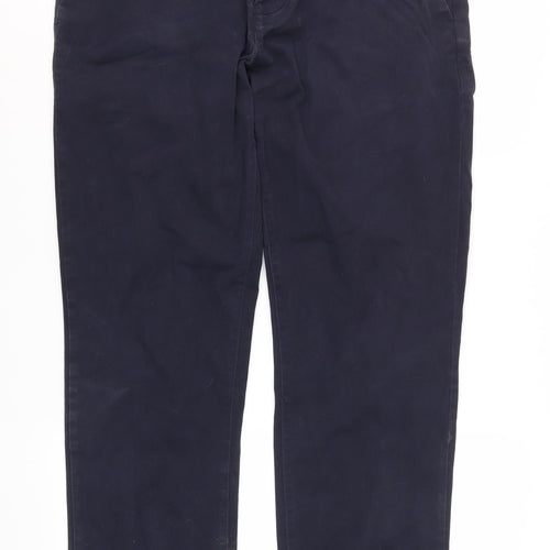 Next Men's Black Chino Trousers 34R Stretch Straight