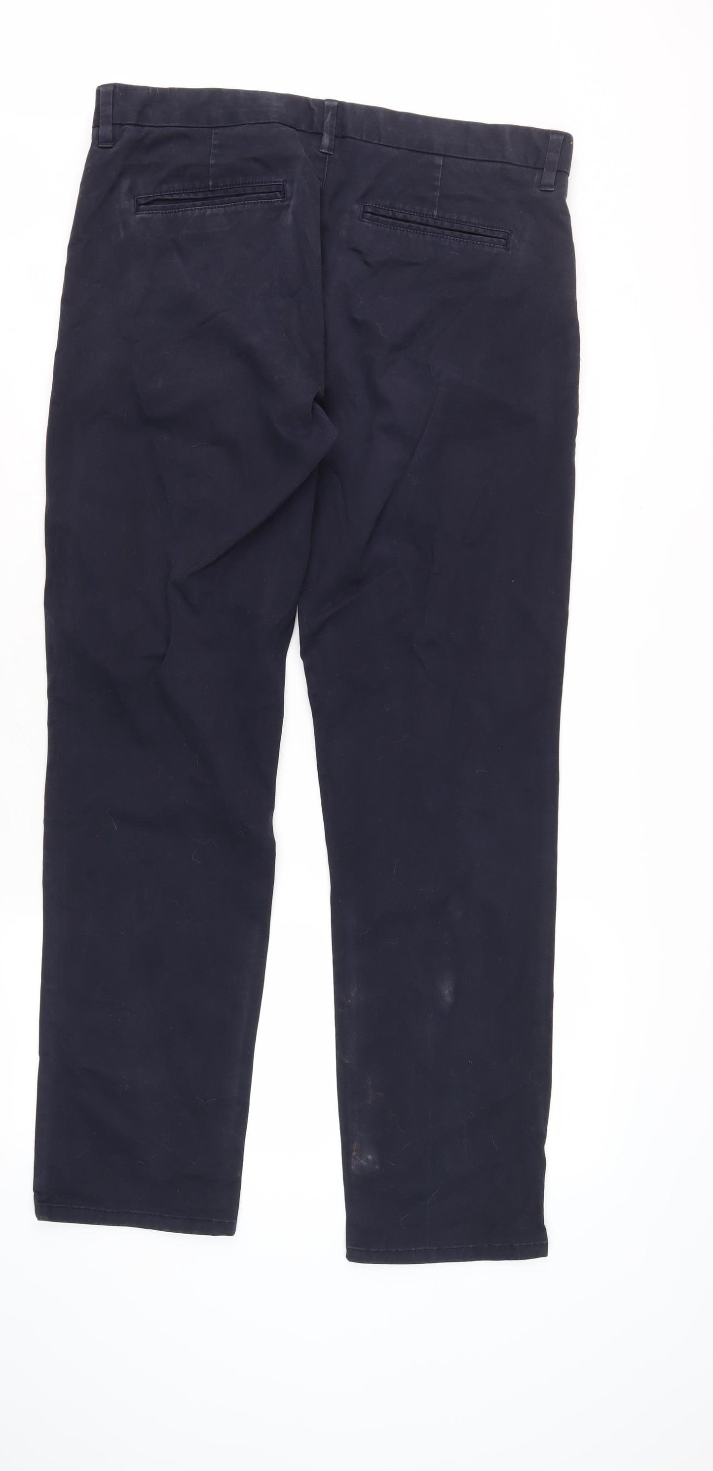 Next Men's Black Chino Trousers 34R Stretch Straight