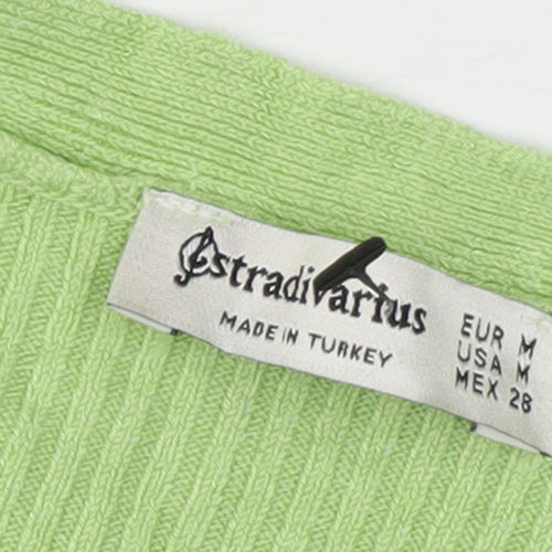 Stradivarius Women’s Green Cardigan, Size 12, Short Sleeve