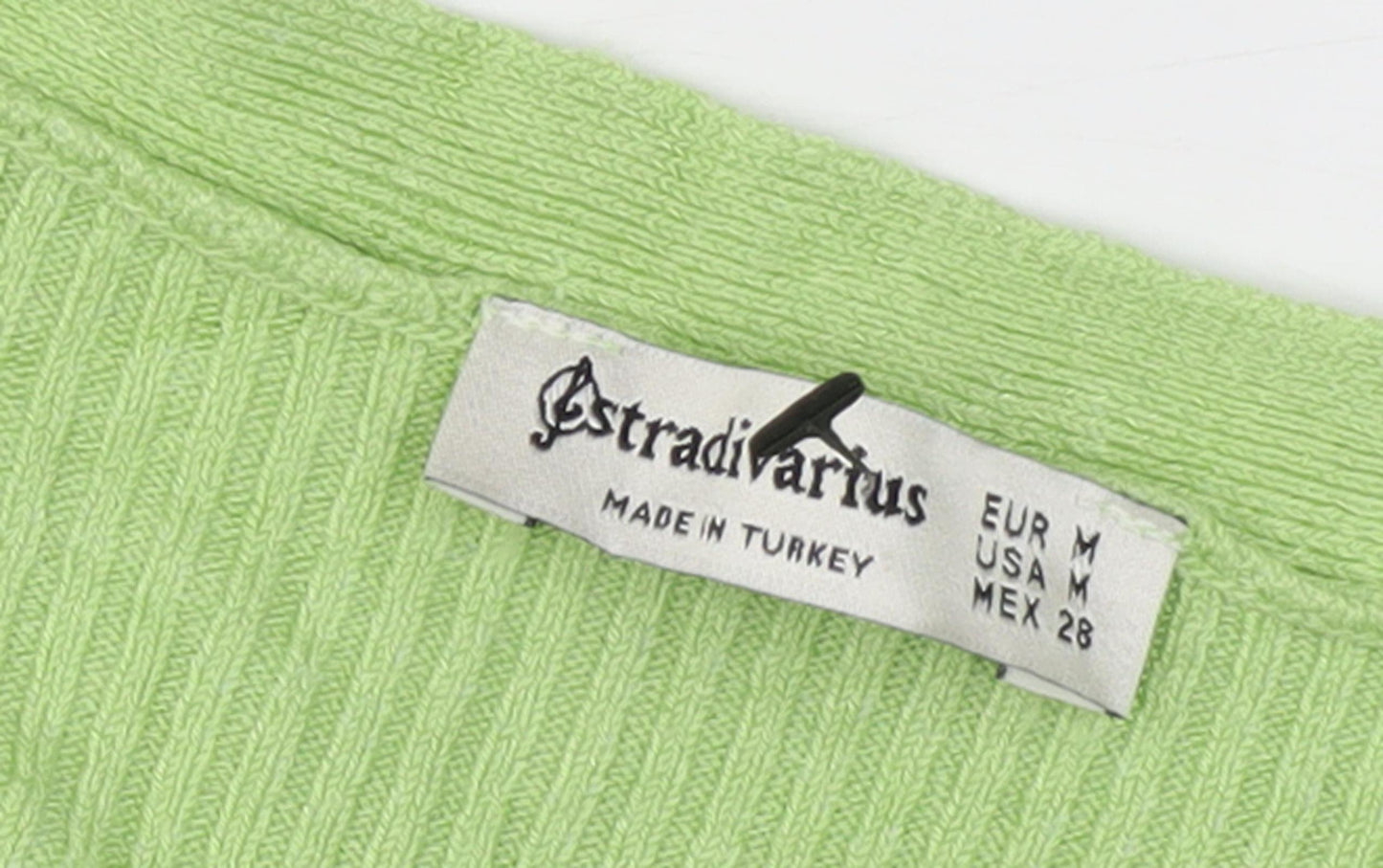 Stradivarius Women’s Green Cardigan, Size 12, Short Sleeve