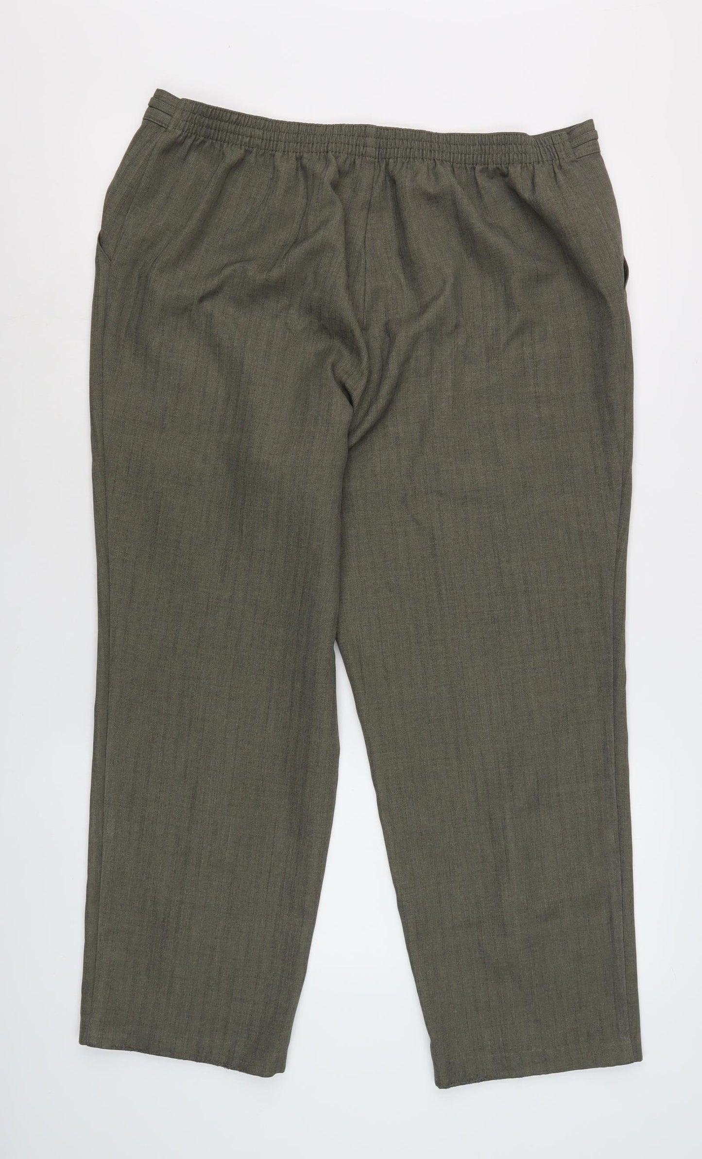Marks & Spencer Women's Green Chino Trousers Size 16