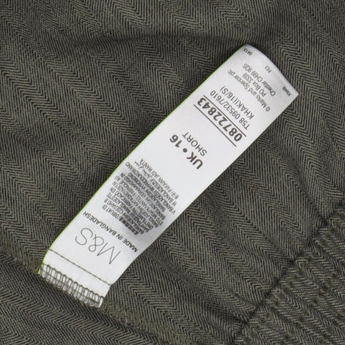 Marks & Spencer Women's Green Chino Trousers Size 16