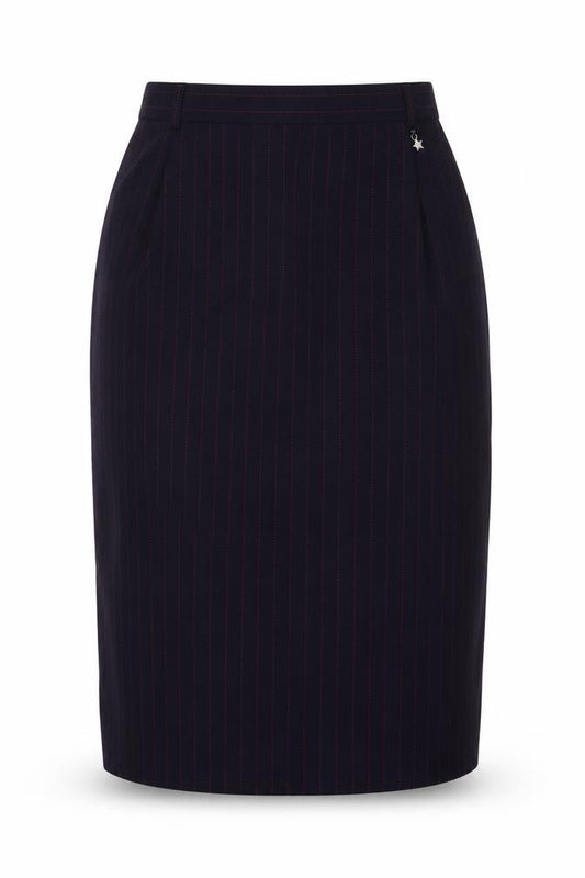 Front view of Escada Women's Black Wool Pencil Skirt, size 6