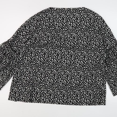 River Island Women's Black Floral Tunic Blouse, Size 14