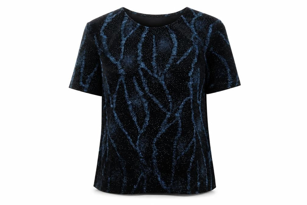 Front view of EWM Pure Classics Women's Black T-Shirt, L, Short Sleeve