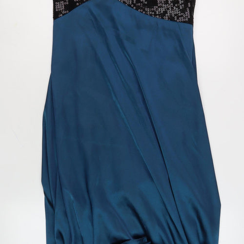 Linea Women's Blue Sequin Cocktail Dress, Size 16