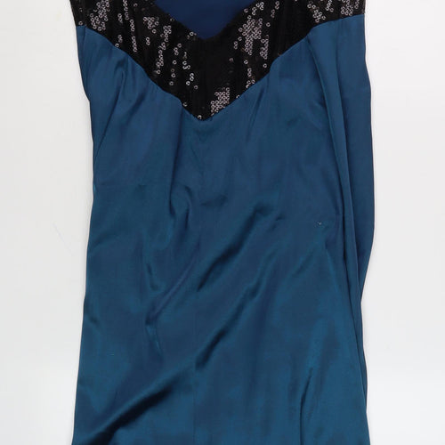 Linea Women's Blue Sequin Cocktail Dress, Size 16