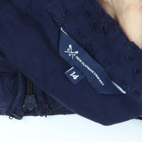 Crew Clothing Blue Women's Midi Skirt Size 14