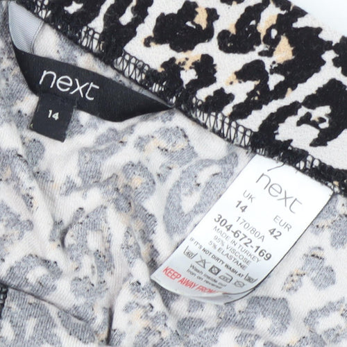 Next Women's Multicoloured Animal Print A-Line Skirt, Size 14